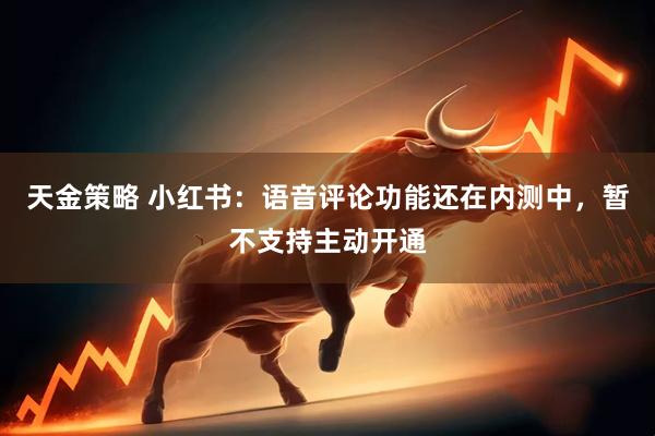 天金策略 小红书：语音评论功能还在内测中，暂不支持主动开通